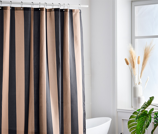 Hochwertiger Textil-Duschvorhang, schwarz-braun online bestellen bei Tchibo  642298