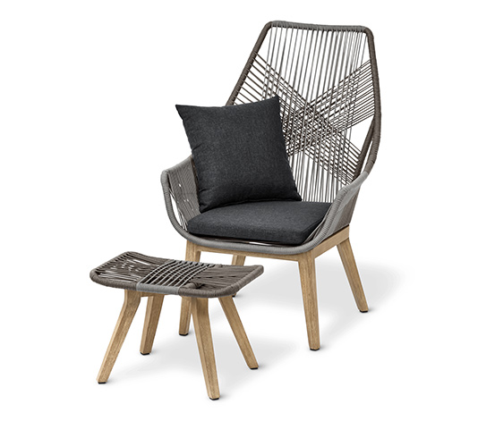 Textilgeflecht-Design-Sessel mit Fusshocker online bestellen bei Tchibo  614928