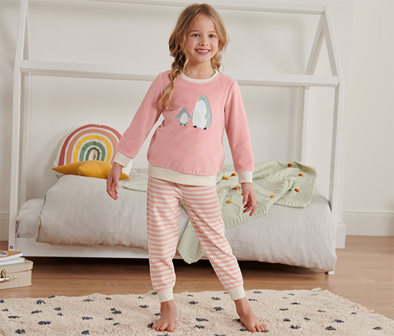 Kleinkinder-Kuschel-Pyjama mit Pinguinprint online bestellen bei Tchibo  650105