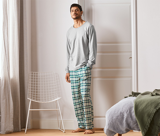 Jersey-Pyjama, kariert online bestellen bei Tchibo 618040
