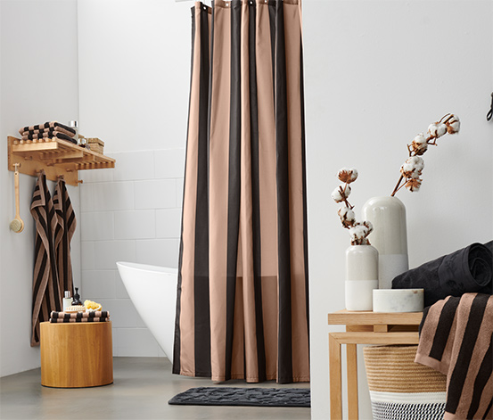 Hochwertiger Textil-Duschvorhang, schwarz-braun online bestellen bei Tchibo  642298